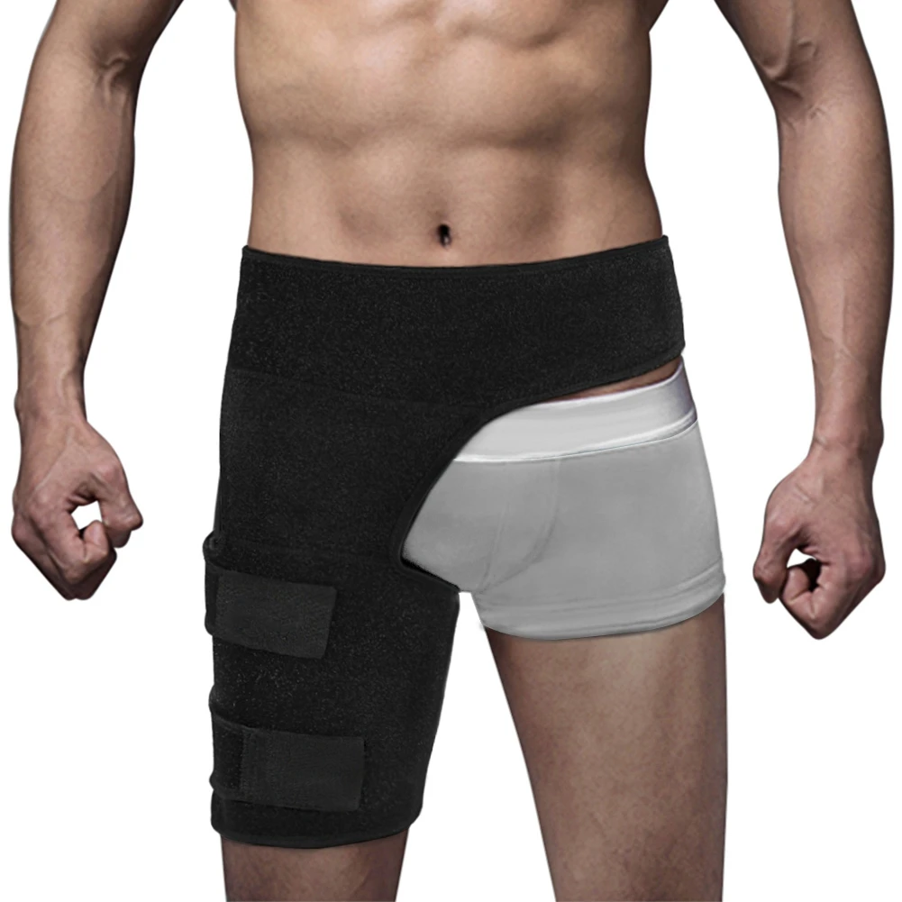 

Black Adjustable Groin Brace Wrap Thigh Support Pain Relief Strain Neoprene Hip