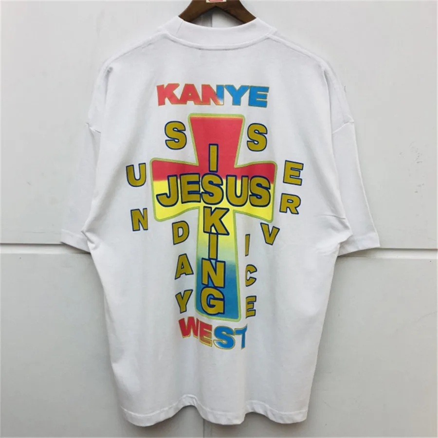 Летние Стильные женские футболки Kanye West с принтом и логотипом Креста | Мужская