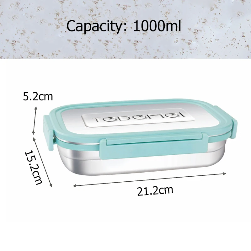 2 или 1 шт. Ланч-бокс из нержавеющей стали бэнто-бокс контейнер для фруктов закусок