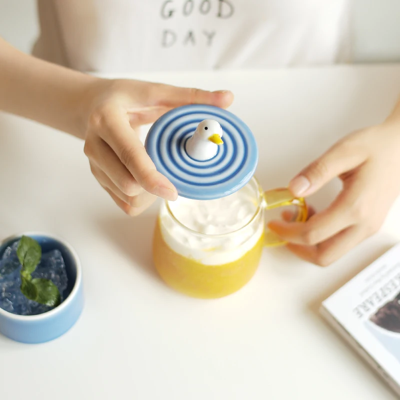 

Heat Resistant Milk Cartoon Glass Mug Cup Kawaii Cup Creative Coffee Funny Mugs Reusable Personalized Novelty Tazas Cup EH50MU