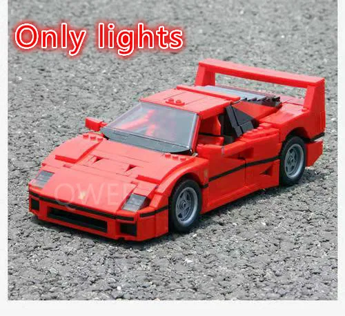 MOC Technic серия F40 спортивный автомобиль светодиодный светильник строительные наборы блоки Набор кирпичей подходят 10248 игрушки для детей подарки(только светильник