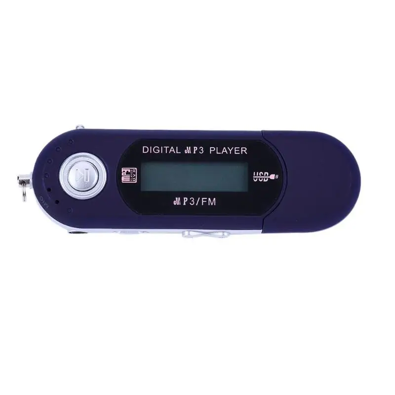 Портативный USB MP3 музыкальный плеер цифровой ЖК-экран fm-радио черный синий плеер