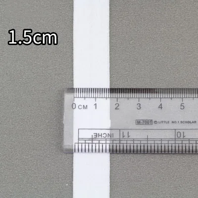 1.5cm white 10 метров Meetee многоцветная эластичная тесьма лента бинт эластичный пояс для DIY шитье нижнее белье сумки аксессуары для одежды - Цвет: 1.5cm white