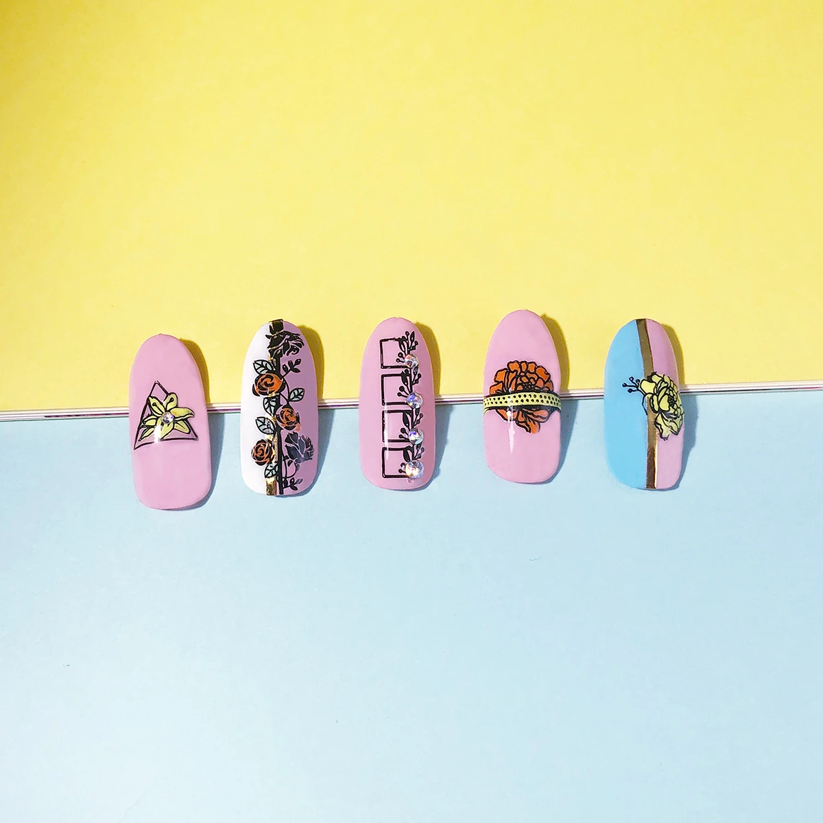 6*12 см геометрические пластины для штамповки ногтей прямоугольные Цветочные