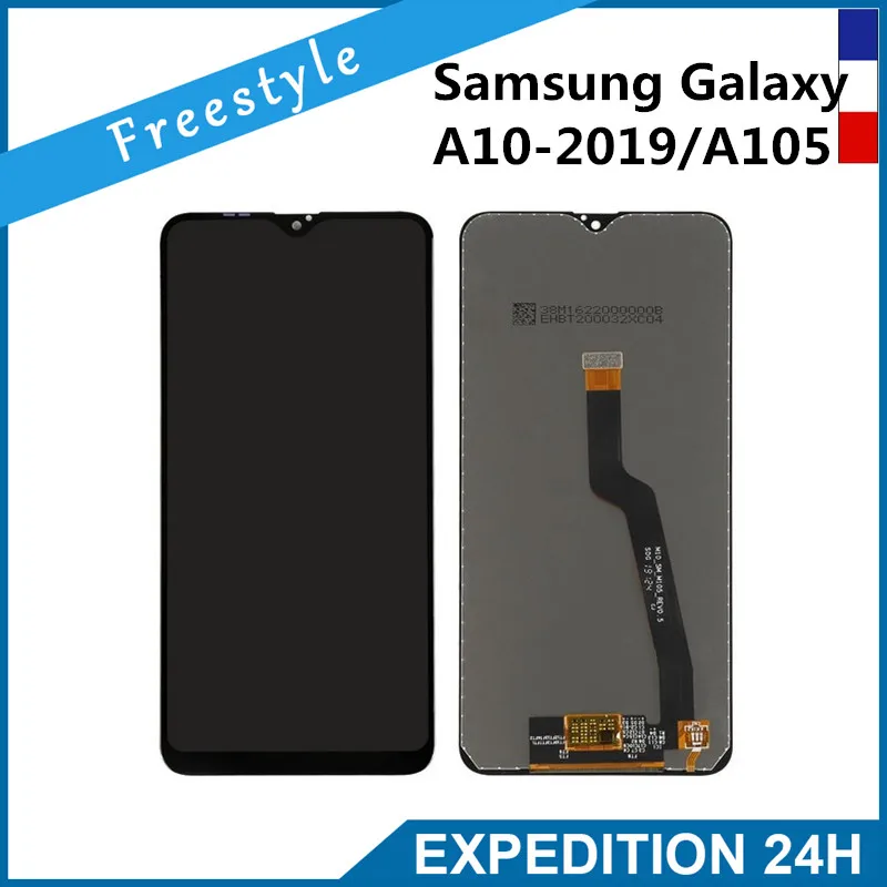 amoled for samsung galaxy a10 2019 a105 a105f lcd digitizer touch screen display frame mobile phone lcd screens free global shipping