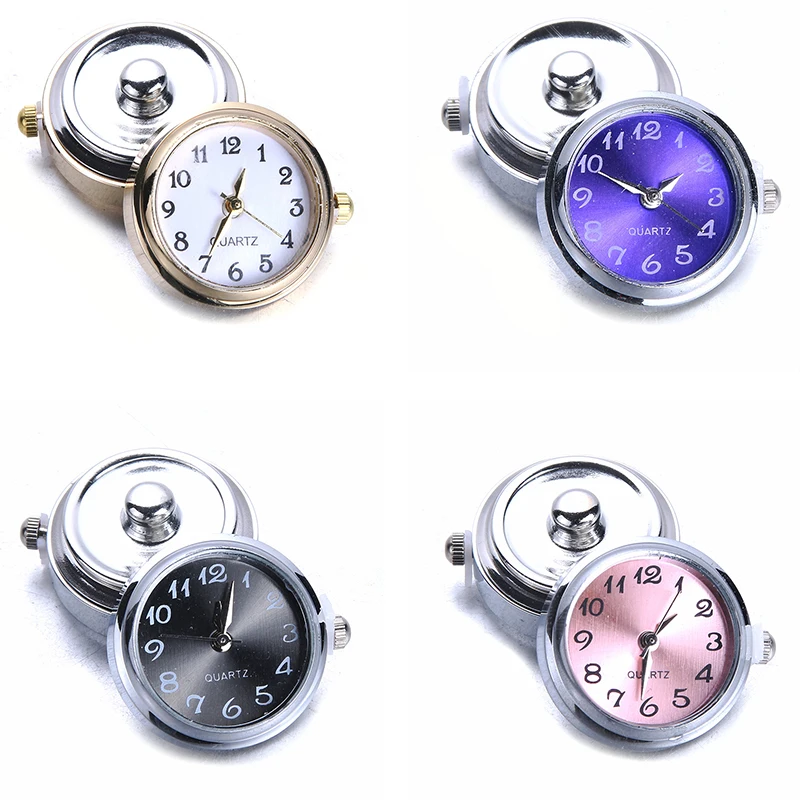 

New Fashion Snaps 18mm Glass Watch Snap Buttons Interchangeable Jewelry Accessory Replaceable Snap Bracelet Jewelry Unisex