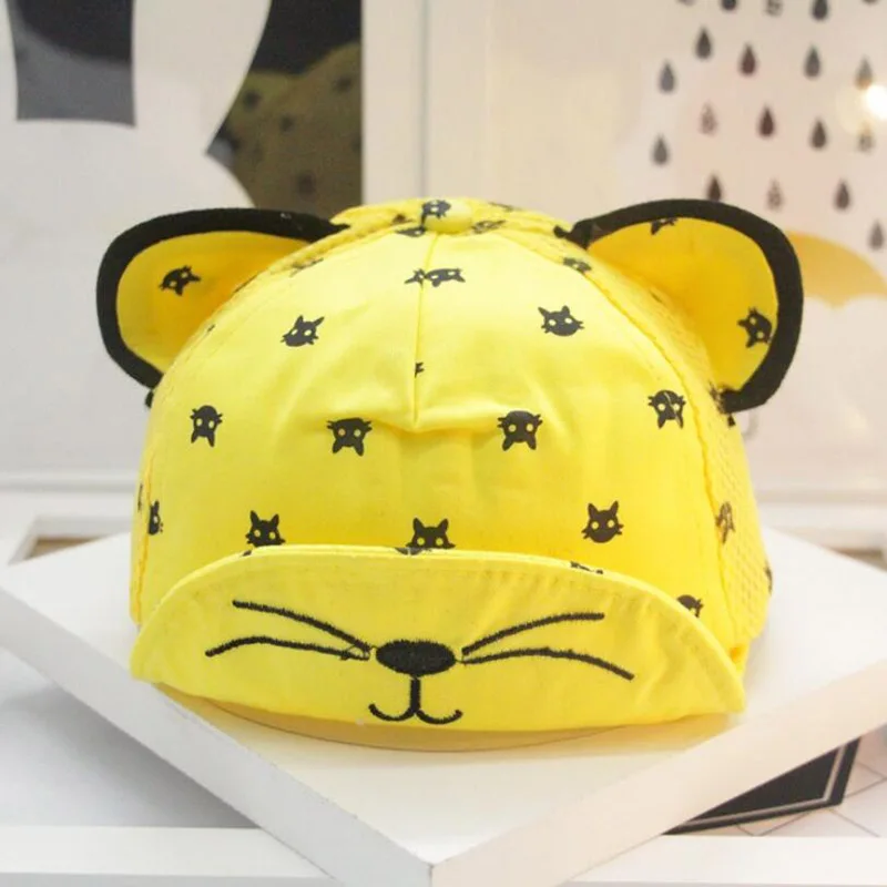 Yellow style 4 Милая Кепка для маленьких мальчиков с вышитыми цифрами, детская бейсболка на лето и осень, Детская Хлопковая солнцезащитная Кепка - Цвет: Yellow style 4