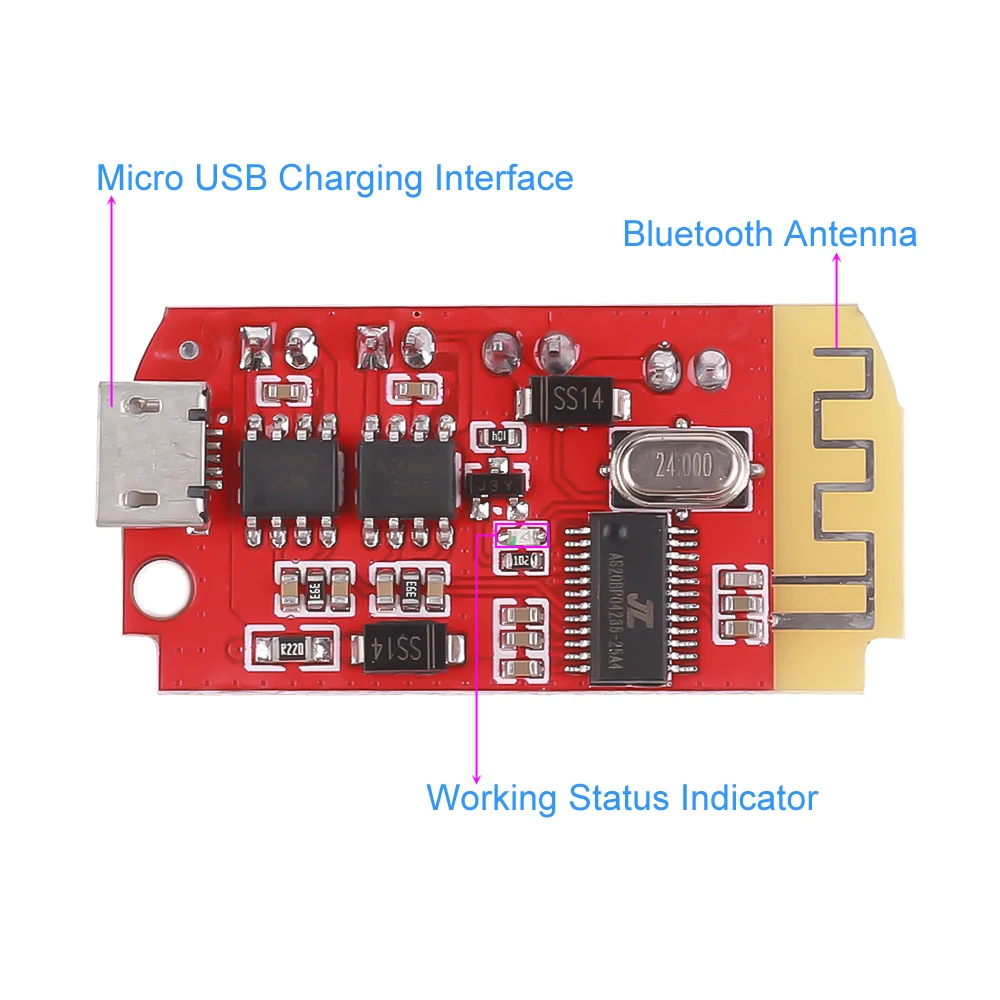 Стерео Bluetooth плата CT14 Micro 5 0 Модуль усилителя мощности 5VF Вт + мини с зарядным