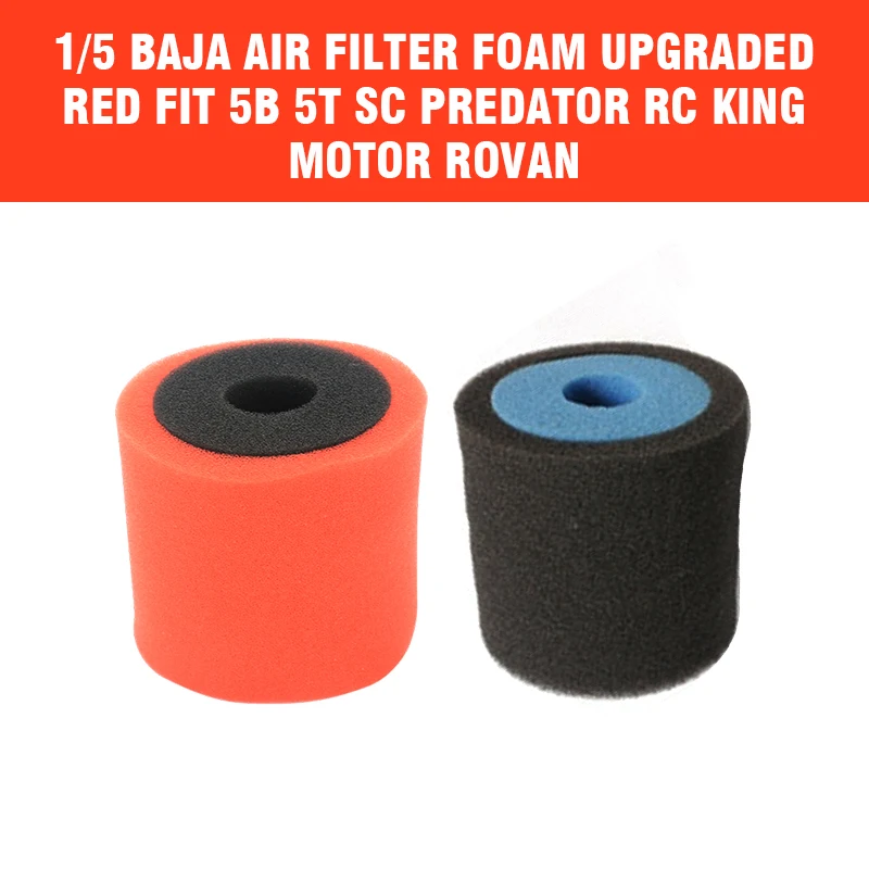 1/5 Baja воздушный фильтр пена Модернизированный Красный fit 5B 5T SC Predator RC King мотор Rovan бензин дистанционное управление фильтрационная хлопковая часть