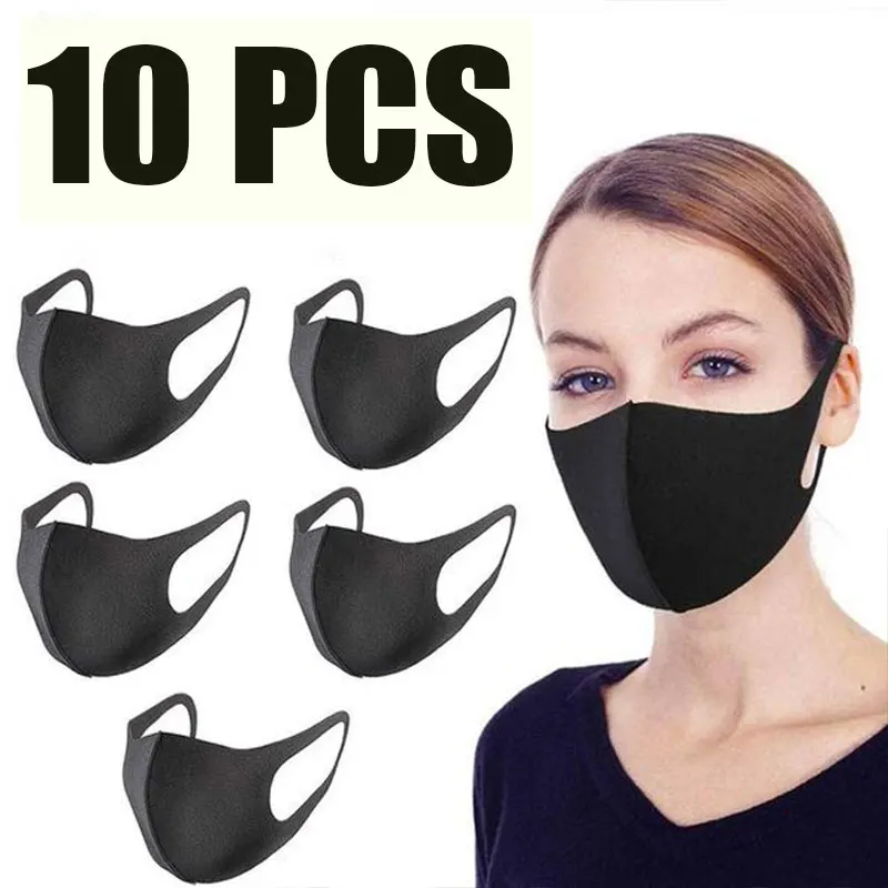 10 шт. маска для рта лица одноразовая черная унисекс защита от пыли оптовая