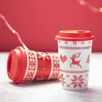creative christmas ceramic gift cup anti scald milk cup coffee juice mug christmas mug with lid mugs coffee cups holiday gift