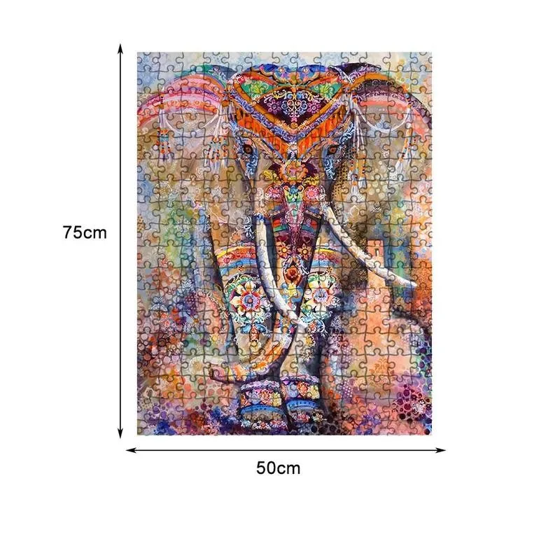 

1000 Pieces Cartoon Animal Elephant Wooden Jigsaw Puzzles Educational Toys Decompression For Adult Board Children Game Gift X2O2