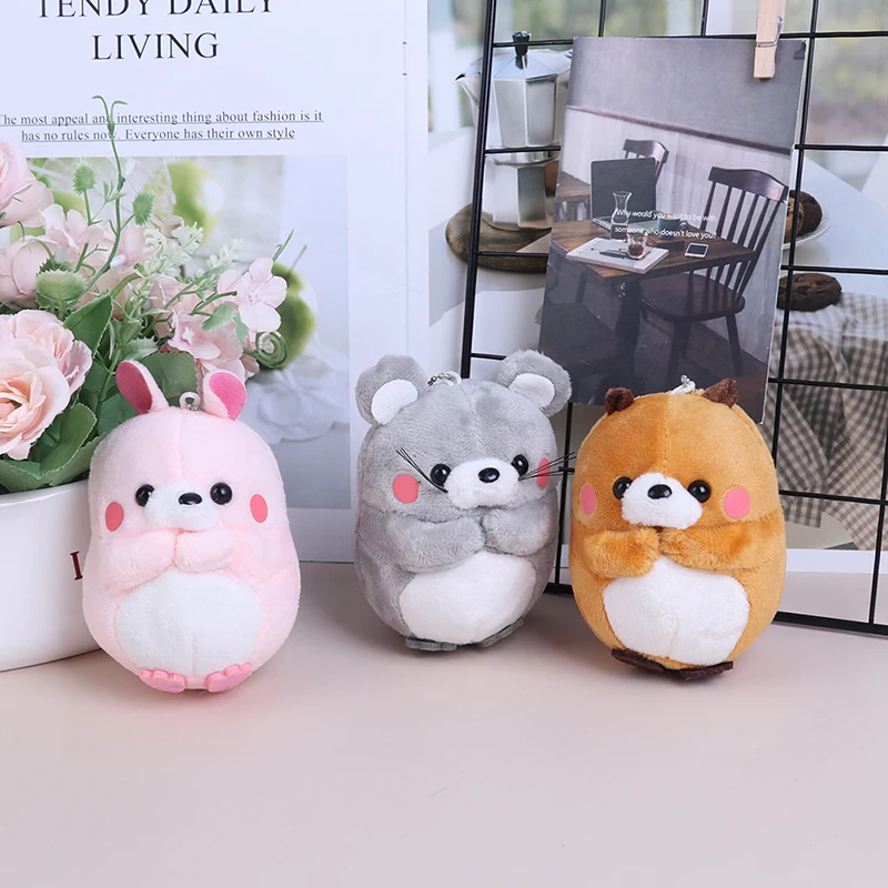 

1pc Lovely Plush Toy Soft Stuffed Cartoon Animal Dog/Rabbit/Marmot/Bear Keychain Bag Pendant Doll