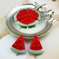 10pcs triangle watermelon resin charms summer fruit pendants for earring keychain necklace decoration accessories jewelry diy