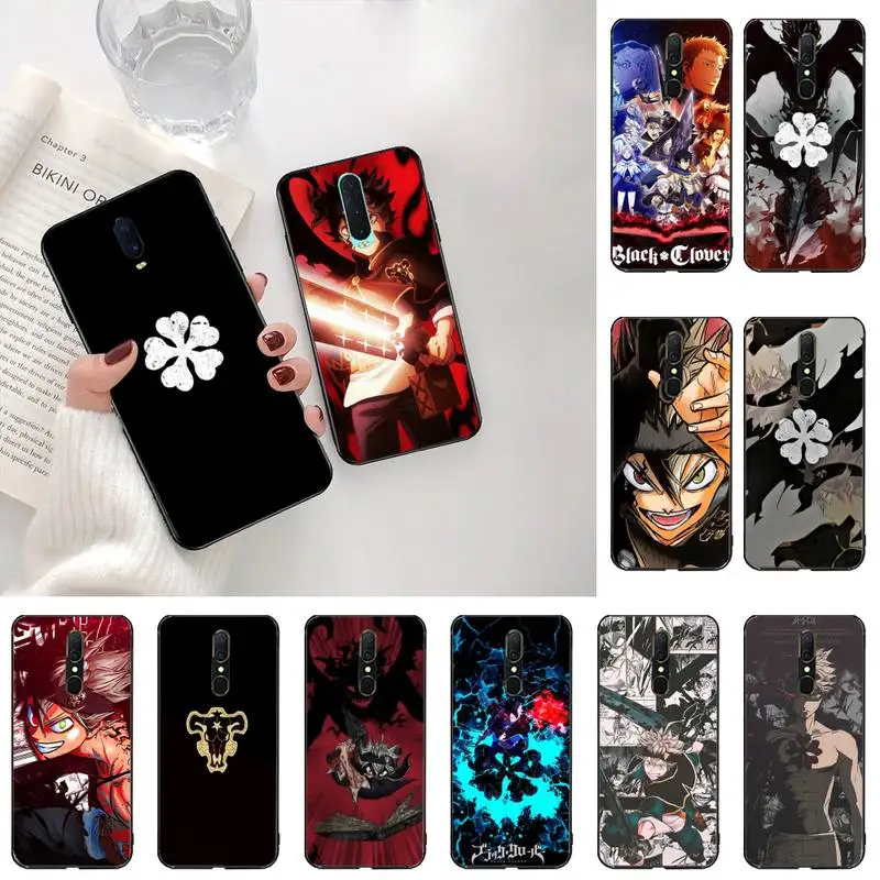 

YJZFDYRM Hot Black Clover Anime Luxury Phone Case For Oppo A5 A9 2020 Reno2 z Renoace 3pro Realme5Pro