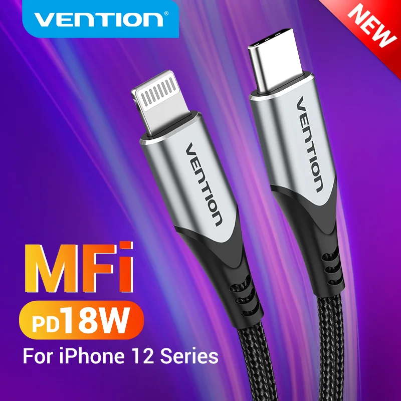 Vention MFi USB Type C Cable for iPhone 12 mini 11 8 Plus PD 18W Fast USB C to Lightning Cable for iPad USB C Charger Data Cable
Vention MFi USB Type C Cable for iPhone 12 mini 11 8 Plus PD 18W Fast USB C to Lightning Cable for iPad USB C Charger Data Cable