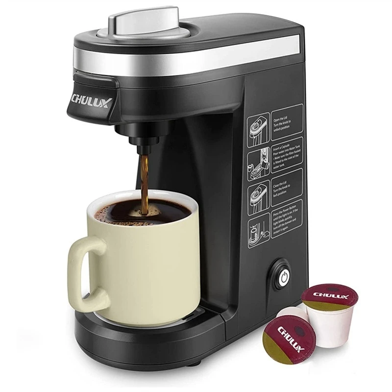 

Single Serve Coffee Tea Maker Brewers for K-Cup Ground Powder Brew Strength Control with Compact Design Self Cleaning Function