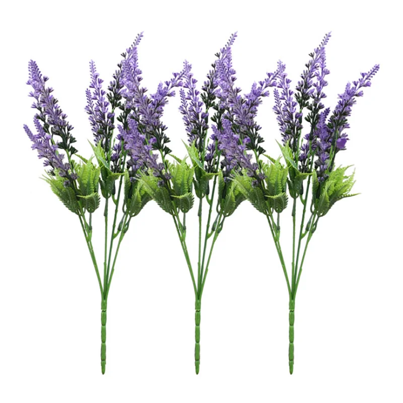 

1 Bunch of 4 Forks Romantic Lavender Bouquet Simulation Plant DIY Garden Living Room Christmas Party Guide Flower Decoration