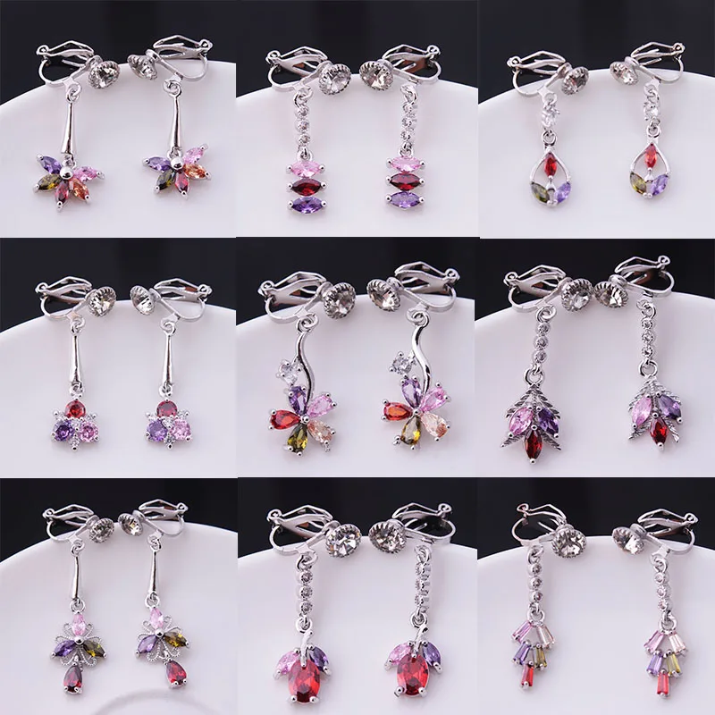 В Корейском стиле Для женщин серьги с клипсами Новый Серебряный геометрические