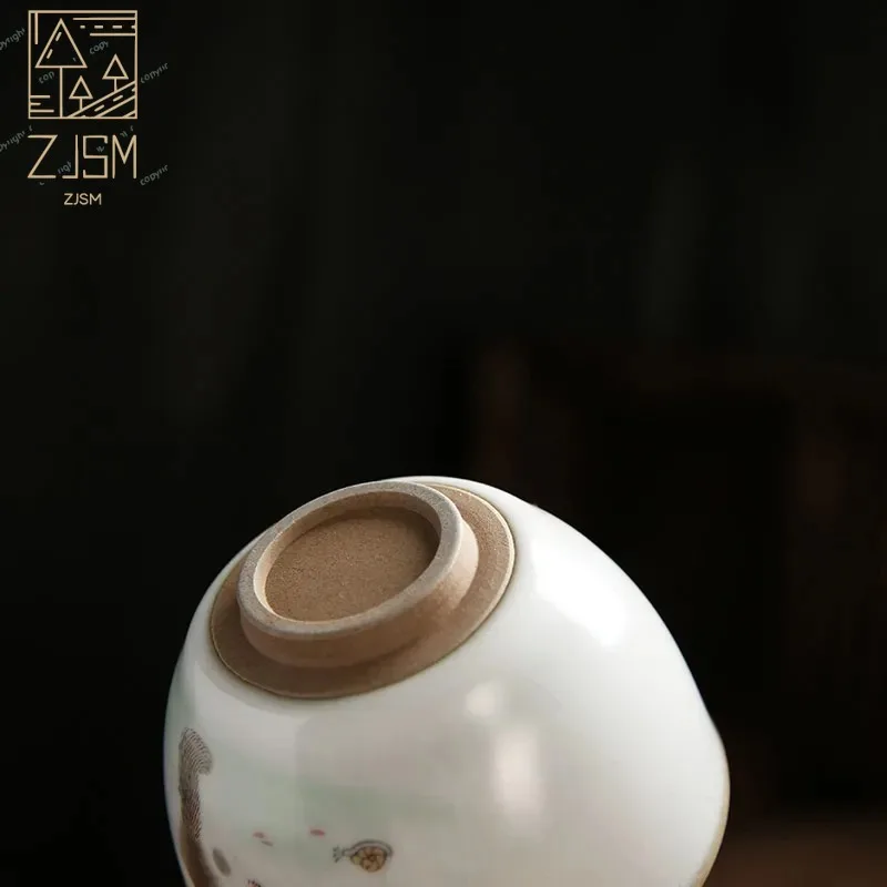 

Chinese Kung Fu Cup Big Capacity Ceramic Teacup Cute Cat Porcelain Tea Cup Tea Set Crafts Tea Set Supplies
