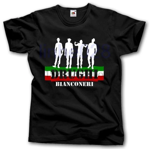 Футболка DRUGHI BIANCONERI S-2XL ULTRAS FOOTBALLER FAN CALCIO SUD HOOLIGAN хлопковая модная бесплатная