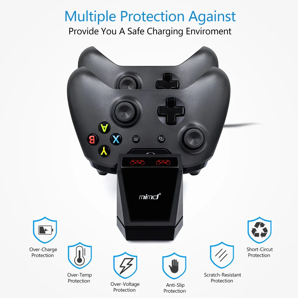 Светодиодный двойной слот зарядная док станция для Зарядное устройство + USB