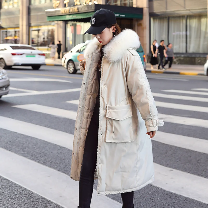 

Women Winter Jacket Long Parka 2020 Fashion Slim Cotton Padded Warm Thicken Big Pocket Long Coats Parka Women's Jackets