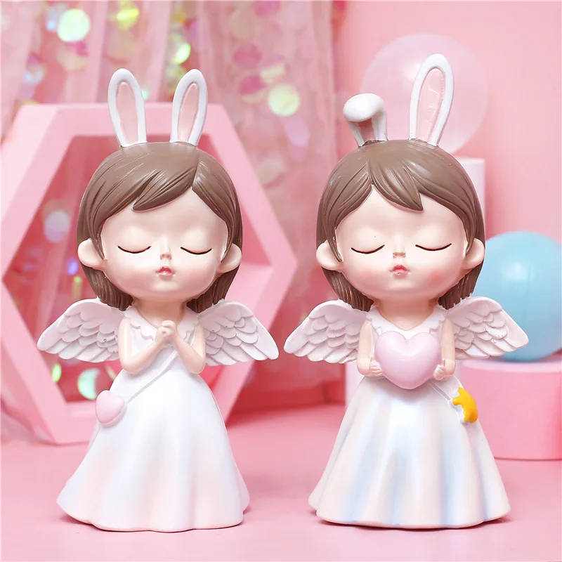 

Creative flower fairy piggy bank decoration girl heart room decor fairy angel doll home accessories children christmas gift