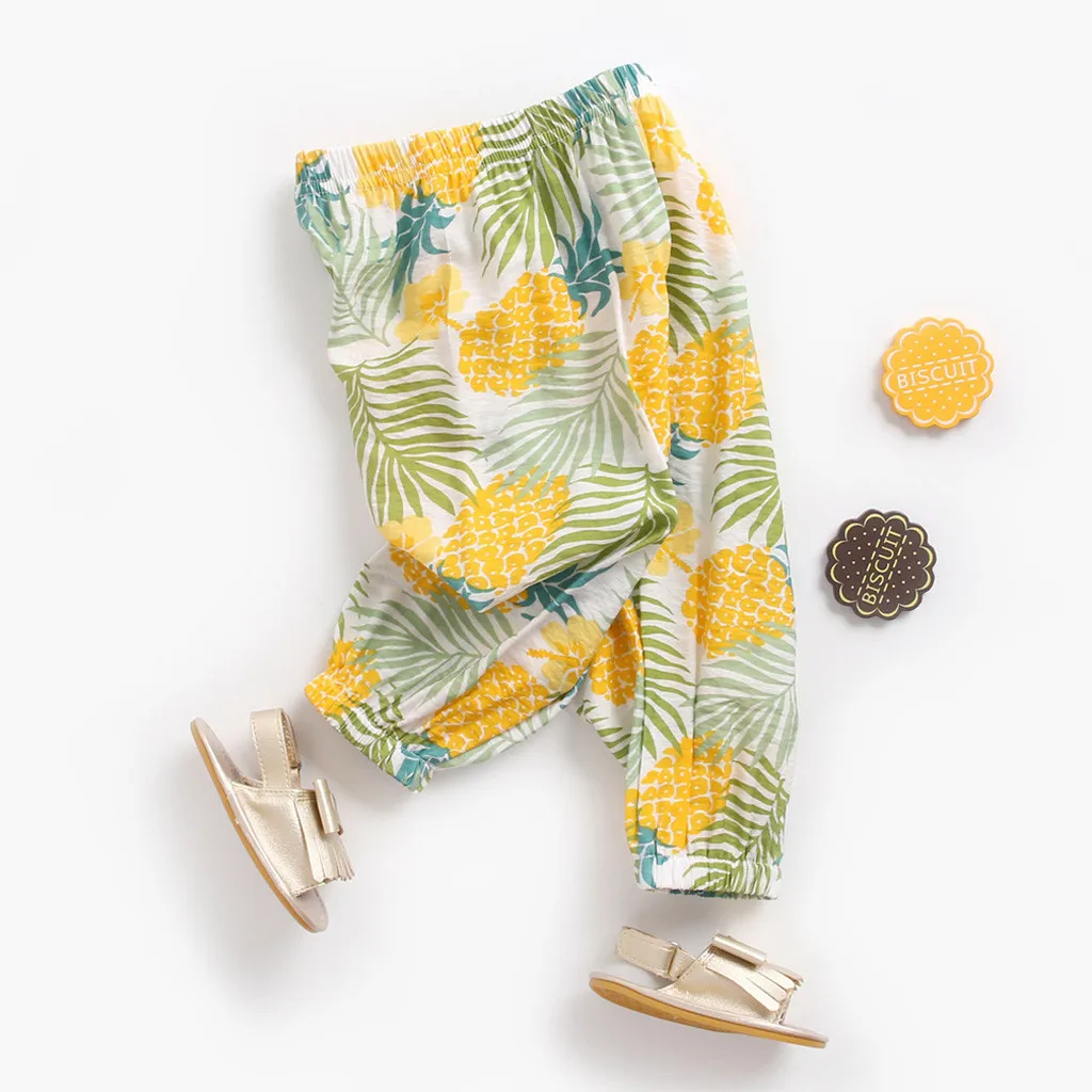 Детские повседневные брюки с цветочным принтом Летние для маленьких мальчиков и