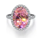 Роскошное кольцо Milangirl, простой геометрический Овальный Муассанит, инкрустированный кольцо из розового циркона, для женщин, темпераментные украшения для девушек, горячая Распродажа