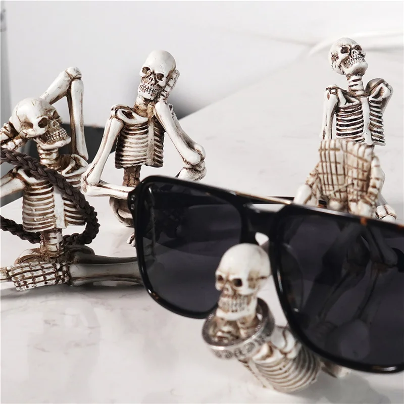 Figuritas creativas de calavera de Yoga, adorno de resina personalizado para Halloween, para decoraci&oacute;n del hogar, sala de estar y oficina, gran oferta-3