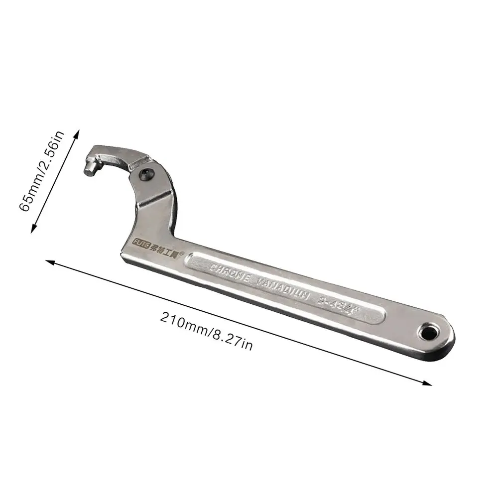 

Multifunctional Chrome Vanadium Adjustable Square Head and Round Head Spanner Hook Wrench Tools Hand Tool