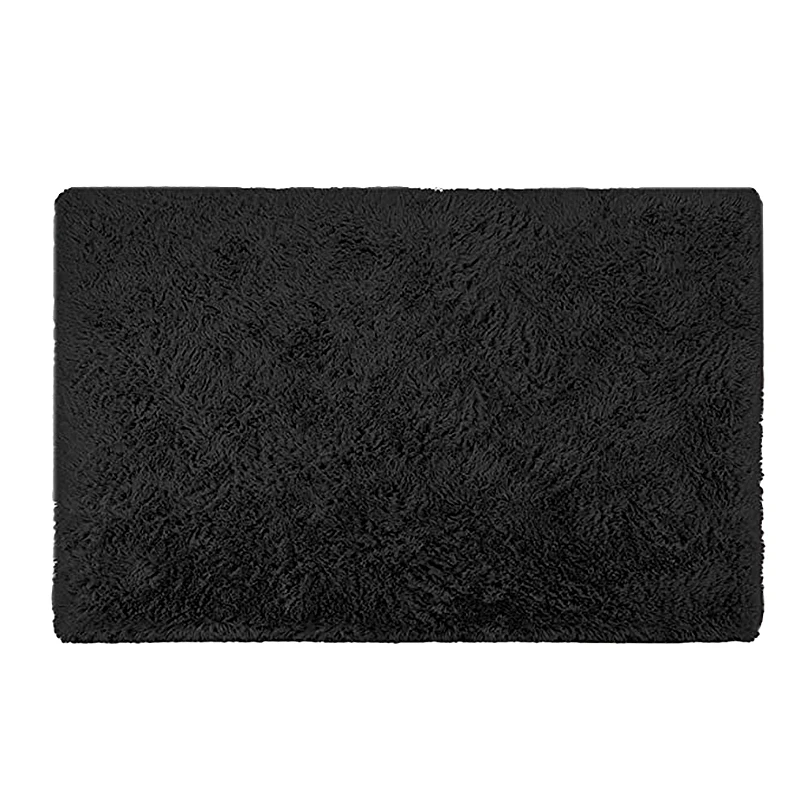 

Soft Shaggy Rugs,Living Room Bedroom Kids Room Nursery Home Decor, Upgrade Anti-Skid Durable Rectangular Rug, Black