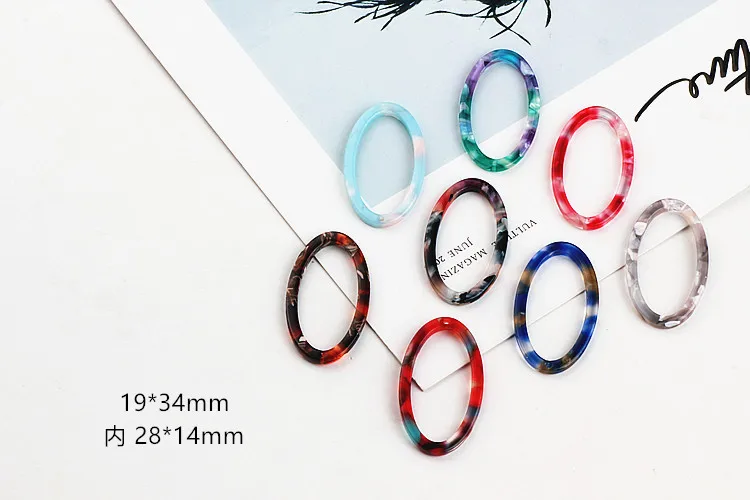 DIY ear jewelry accessories Japan Harajuku wind acetate oval ring earrings pendant material | Украшения и аксессуары