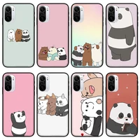 cartoon panda phone case for xiaomi mi 10 11 ultra k40 lite pro silicone case for xiaomi poco f2 f3 m3 x2 x3