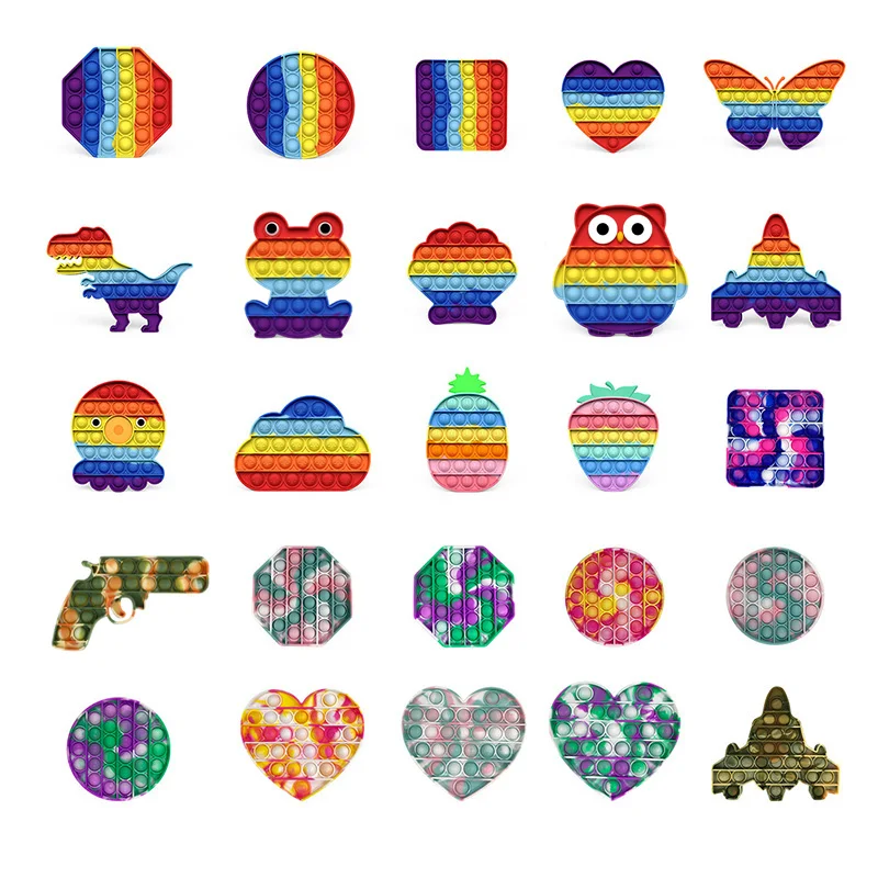 

Push Bubble Rainbow Fidget Toys Autism Reliever Stress Adult Children Sensory Toy Funny Anti-Stress Box Decompression Gift