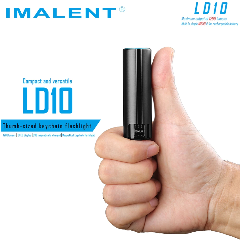 IMALENT LD10 фонарик большого размера Магнитный USB зарядка O светодиодный дисплей XPL HI