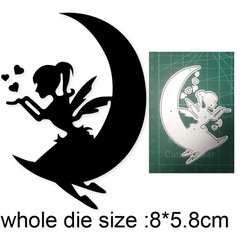 

Magic Angel on Moon New 2021 Metal Cutting Dies for DIY Scrapbooking Paper and Card Making Decorative Embossing Dies Craft dies