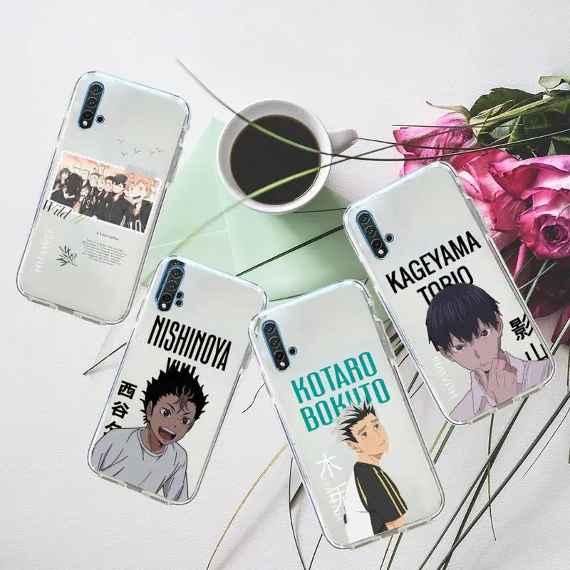 

Haikyuu volleyball anime Phone Case Transparent for Huawei honor P mate 40 20 30 10 50 i 9 x mate pro lite 8a