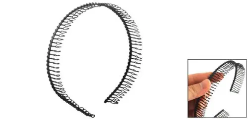

SODIAL(R) Metal Teeth Comb Hairband Hair Hoop Headband Black For Woman