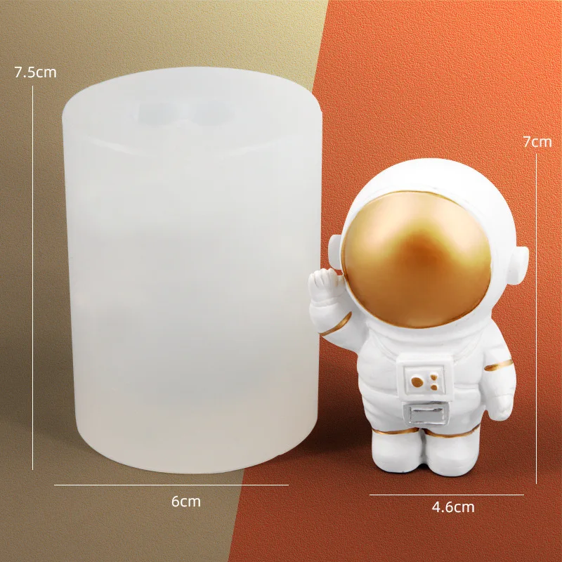 

3D stereo astronaut silicone mold DIY handmade chocolate cake decorated with aromatherapy gypsum candle mold customization