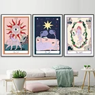 Настенные абстрактные картины в скандинавском стиле с изображением солнца, луны, звезд, таро, картины на холсте, постеры Empress World, принты для гостиной, домашний декор
