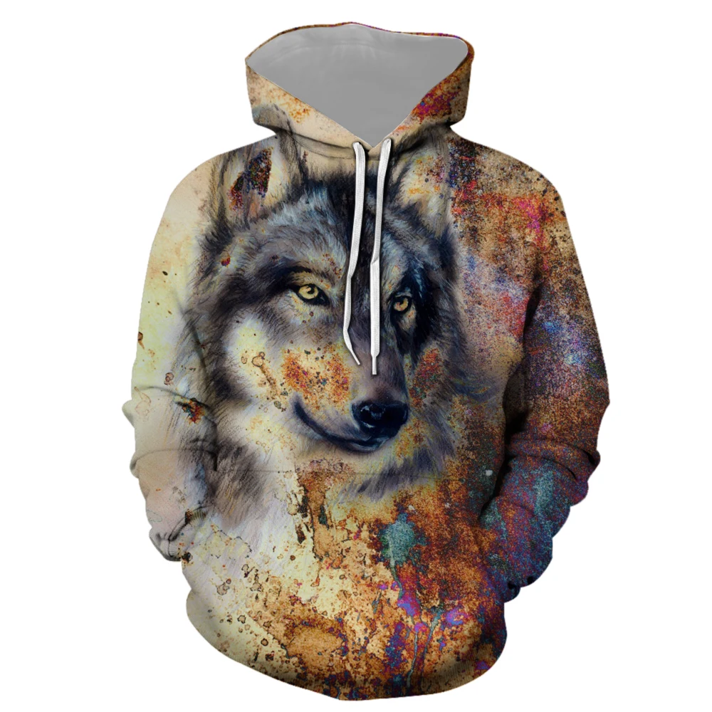 

3D print wolf Print Convertible Hoodie Sweatershirt Tops Sweatshirt man customer design Sweatshirts man's Plus Size WY89