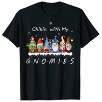 chillin with my gnomies funny gnome christmas pamajas xmas family t shirt