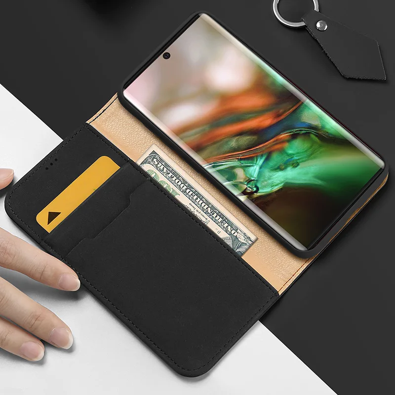Роскошный деловой чехол из натуральной кожи для Samsung Galaxy S20 S10 Note10 Plus Note 20 Ультра