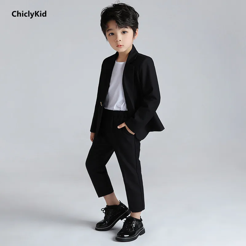 

Boys Solid Color Blazer Suits Kids Tuxedo Formal Dress Clothes Sets Child Wedding Costumes Baby Toddler Jacket Pant Gentlemen