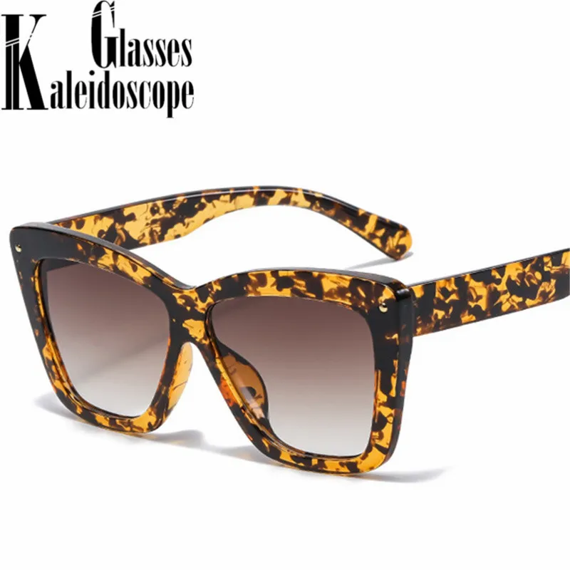

Очки солнцезащитные «кошачий глаз» для мужчин и женщин, Модные Винтажные дорожные солнечные очки с градиентом и леопардовым принтом, с защи...