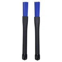 1 pair retractable black handles jazz drum brushes sticks blue nylon 32cm