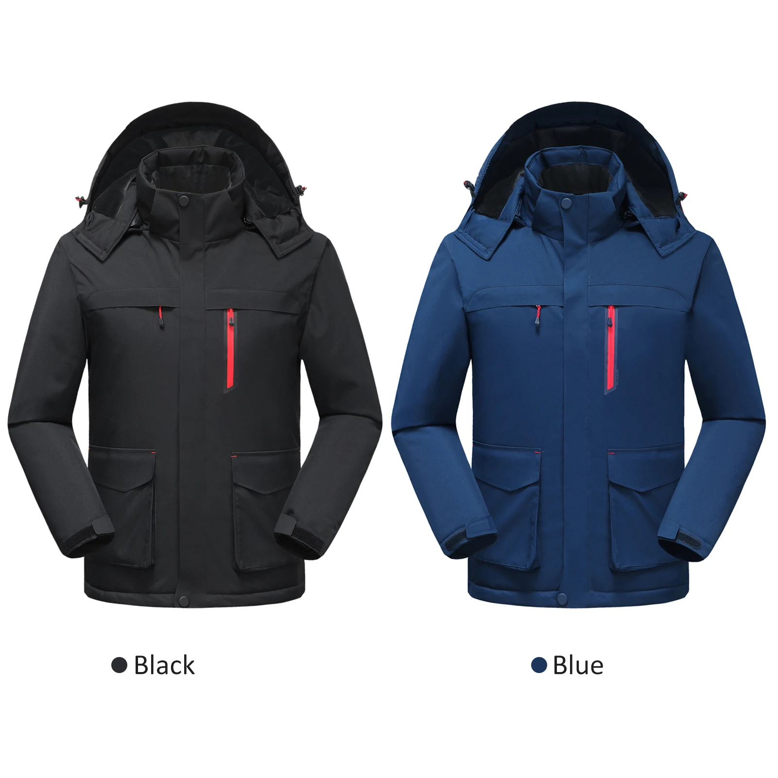 

Мужская теплая зимняя куртка со съемным капюшоном