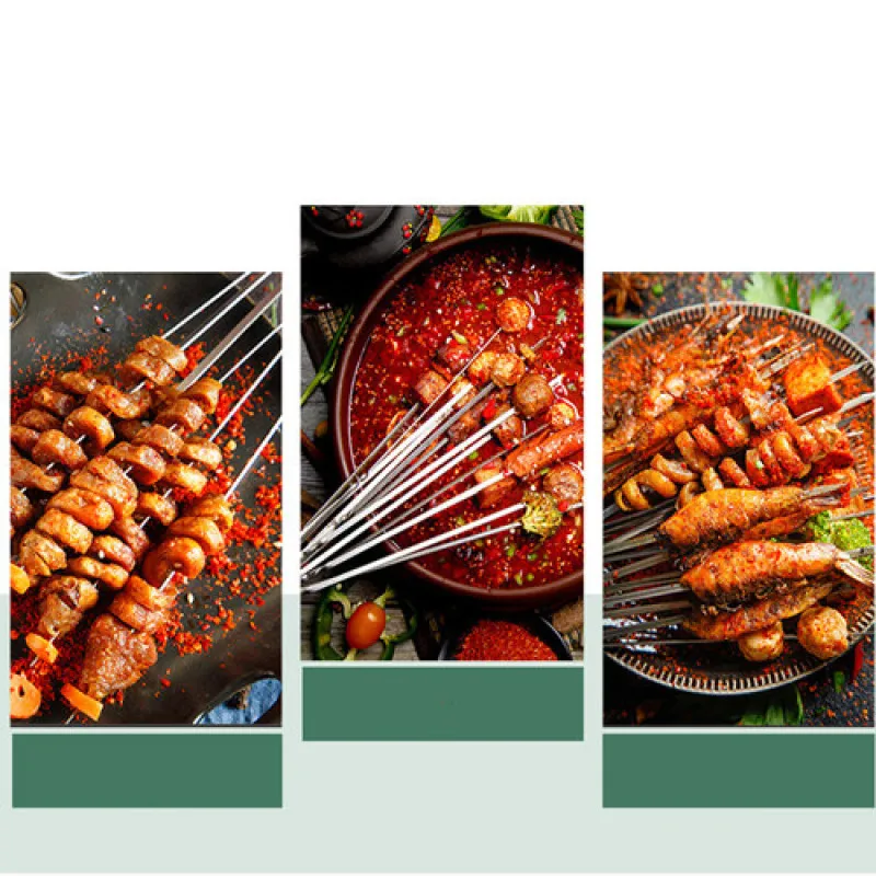 10 pieces of stainless steel flat skewers barbecue grill tools kebab sticks outdoor | Дом и сад